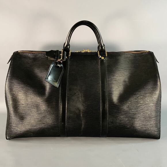 LOUIS VUITTON Keepall Black Epi Leather Duffle Bag - Picture 1 of 9